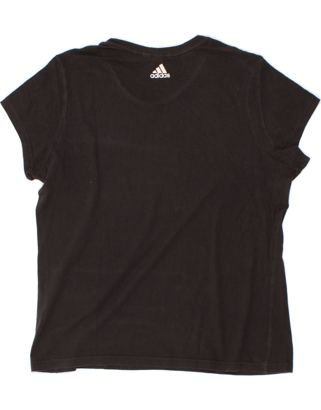 ADIDAS Womens Graphic T-Shirt Top UK 16 Large Grey Vintage Adidas and Second-Hand Adidas from Messina Hembry 