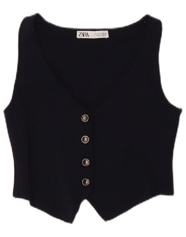 Vestă din tricot de damă Zara UK 10 Mic Bleumarin