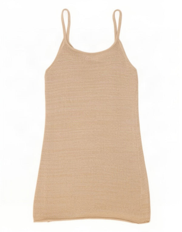 Rochie Slip Femei Zara UK 10 Mic Bej Nylon