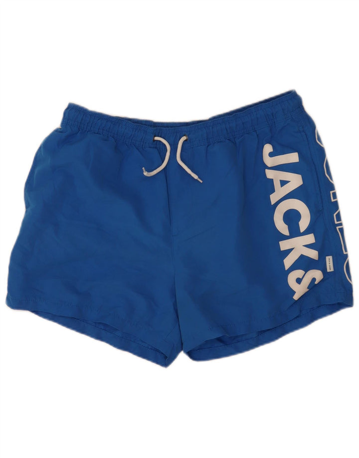 Pantaloni scurți de înot grafic pentru bărbați Jack & Jones XL, poliester albastru