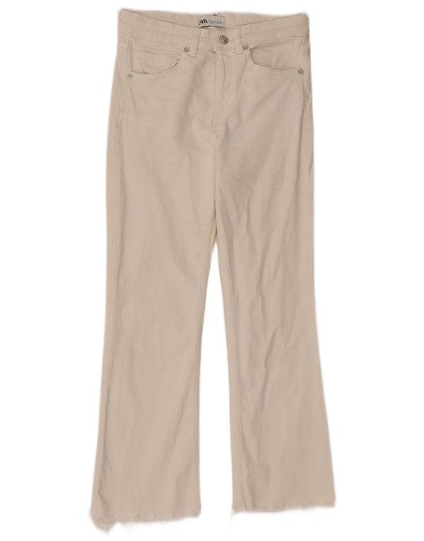 Blugi Zara Femei Crop Bootcut EU 38 Mici L28 L24 Alb