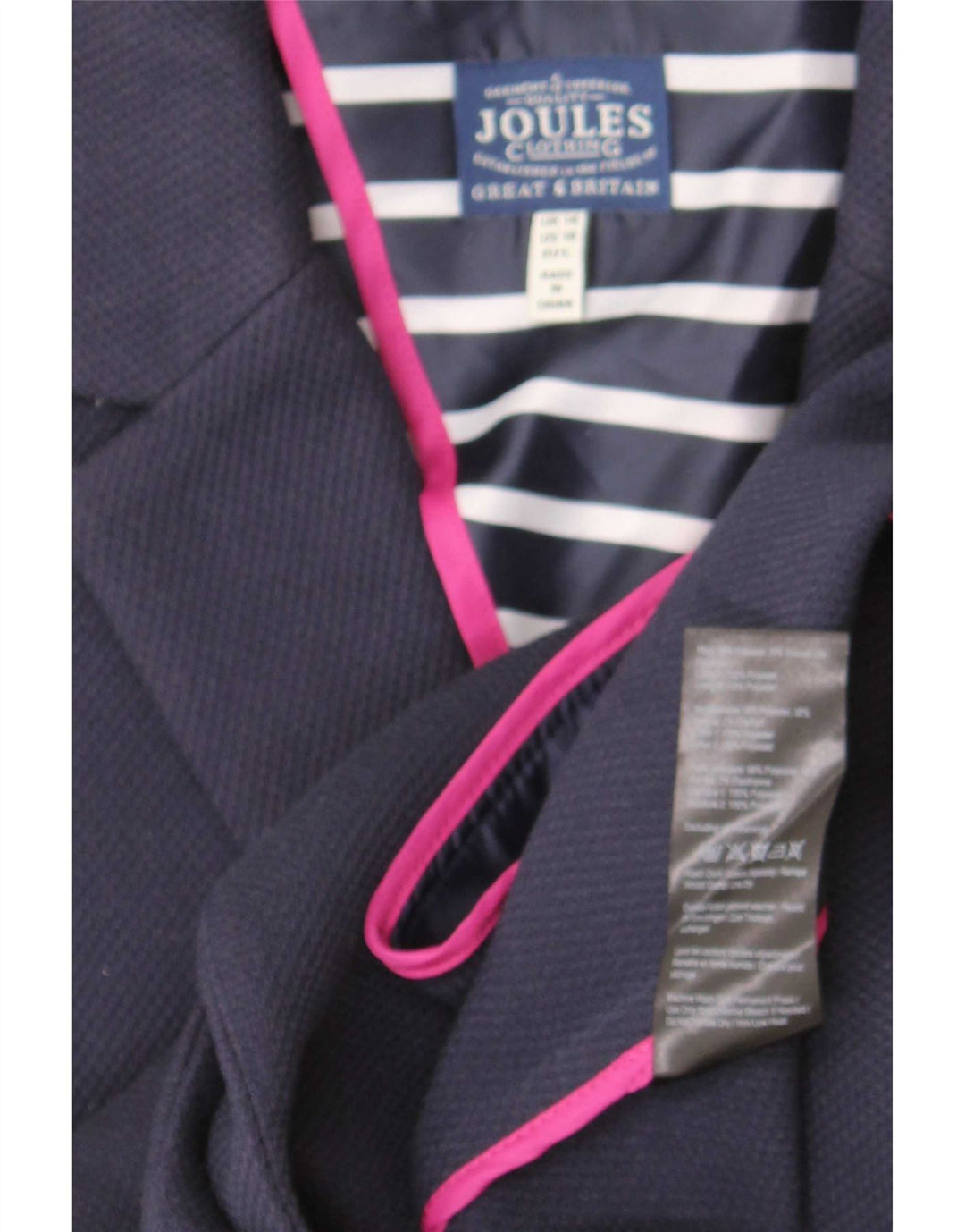 Sacou blazer pentru femei Joules cu 1 nasture UK 14 Poliester mediu albastru bleumarin