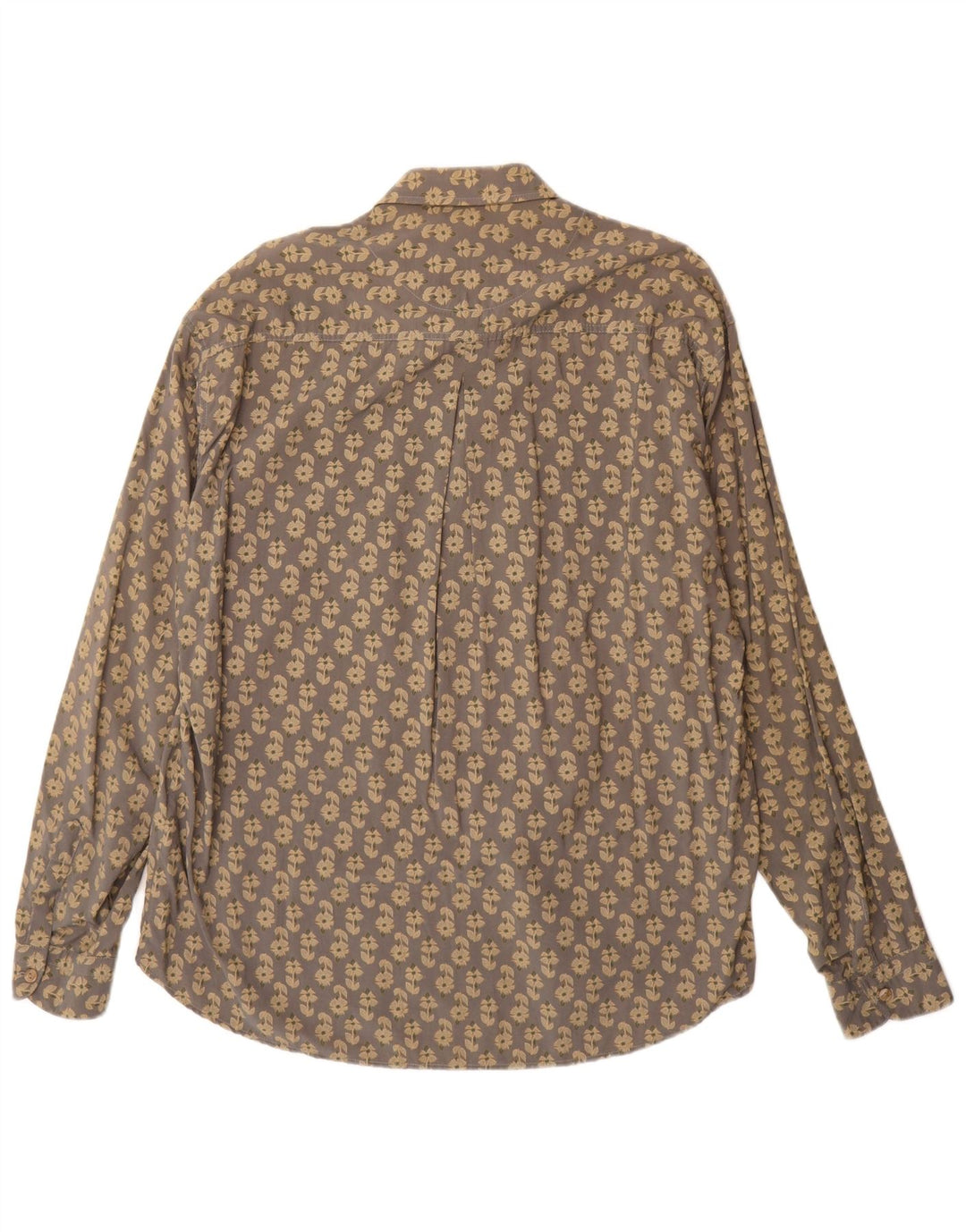 Cămașă Vintage pentru bărbați XL Gri Floral Vâscoză