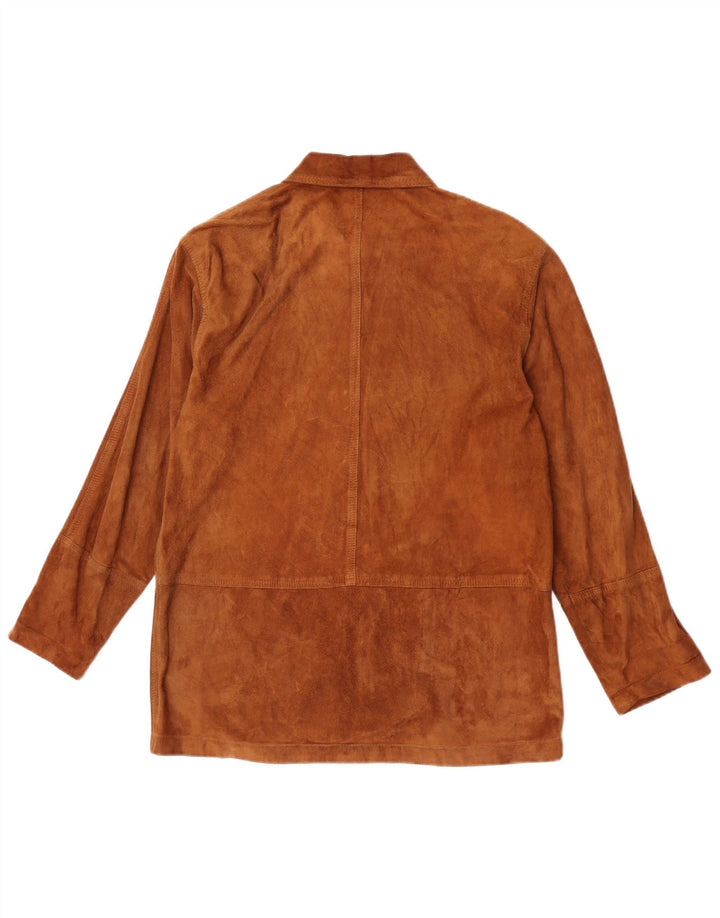 Jachetă vintage de piele intoarsa pentru femei IT 42 maro mediu din piele