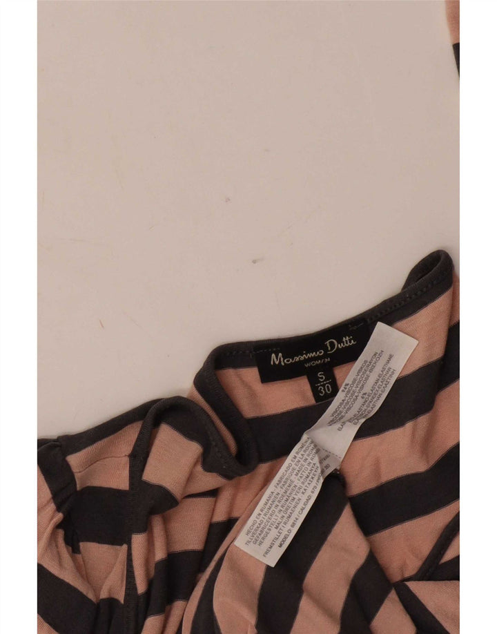Top pentru femei Massimo Dutti cu mânecă lungă UK 10 mic roz, viscoză cu dungi