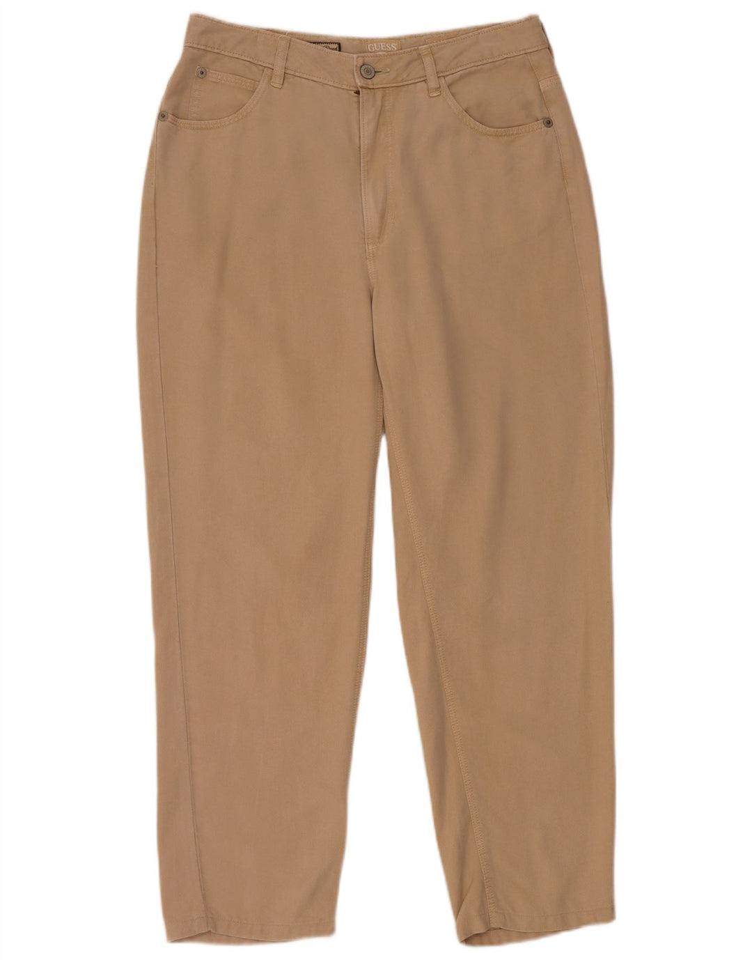 Blugi conici pentru femei GUESS Mom Jean cu talie înaltă W29 L27 bej