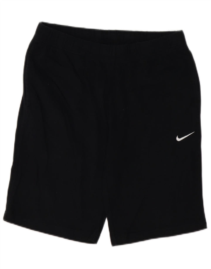 Pantaloni scurți sport NIKE pentru bărbați, bumbac mediu negru