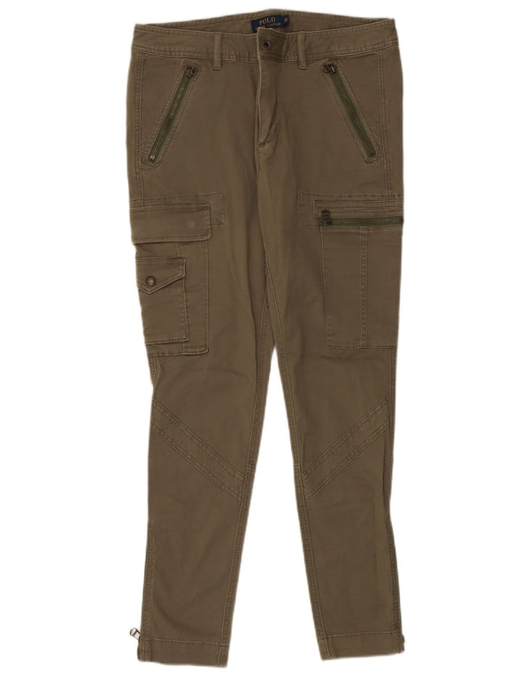 Pantaloni cargo skinny pentru femei Ralph Lauren US 12 Large W34 L30 Kaki Bumbac