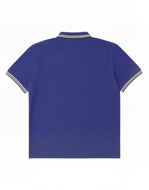 Tricou polo Hugo Boss pentru bărbați, bumbac cu dungi albastre medii