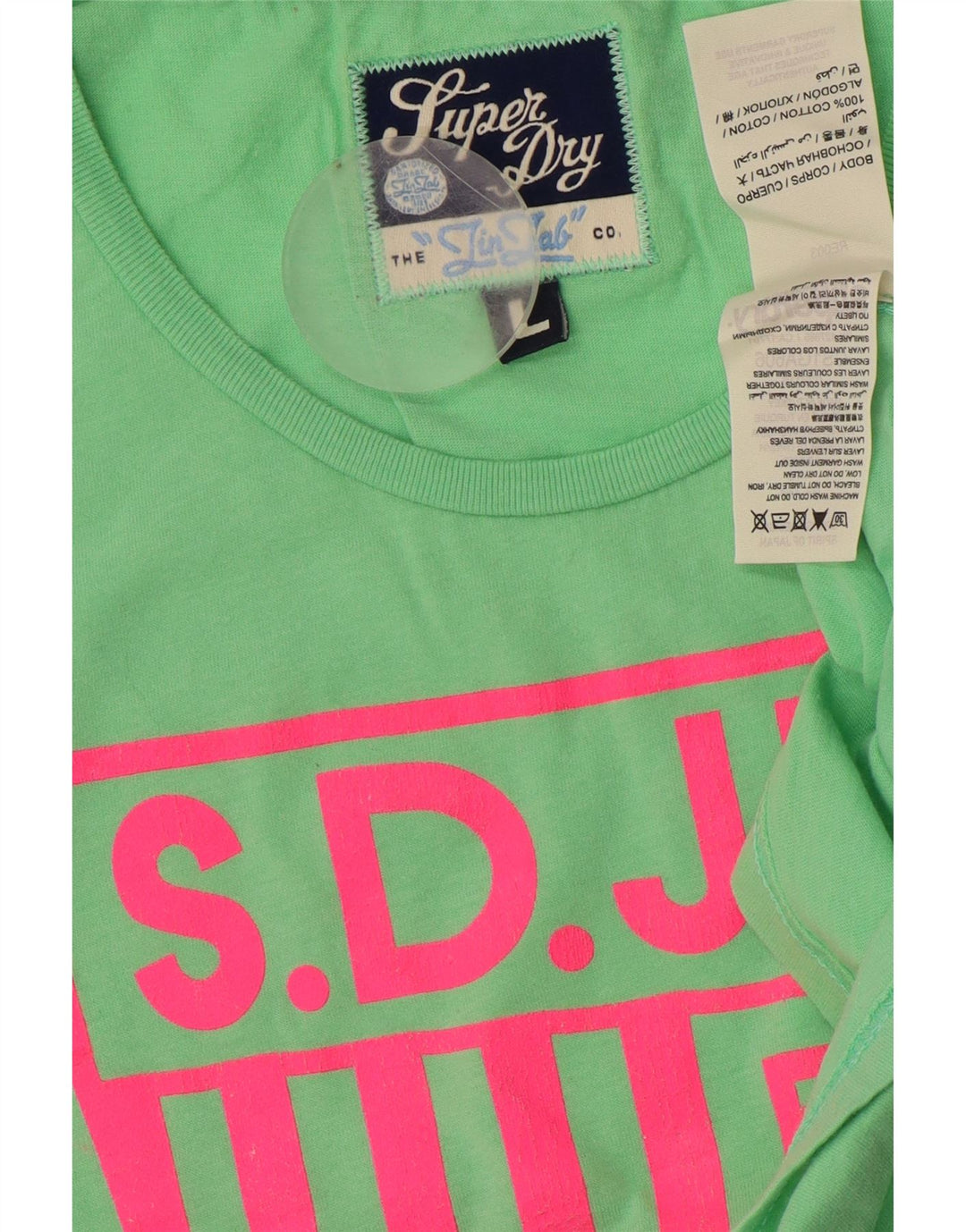 Tricou grafic SUPERDRY pentru femei Top UK 14, mare, verde, bumbac