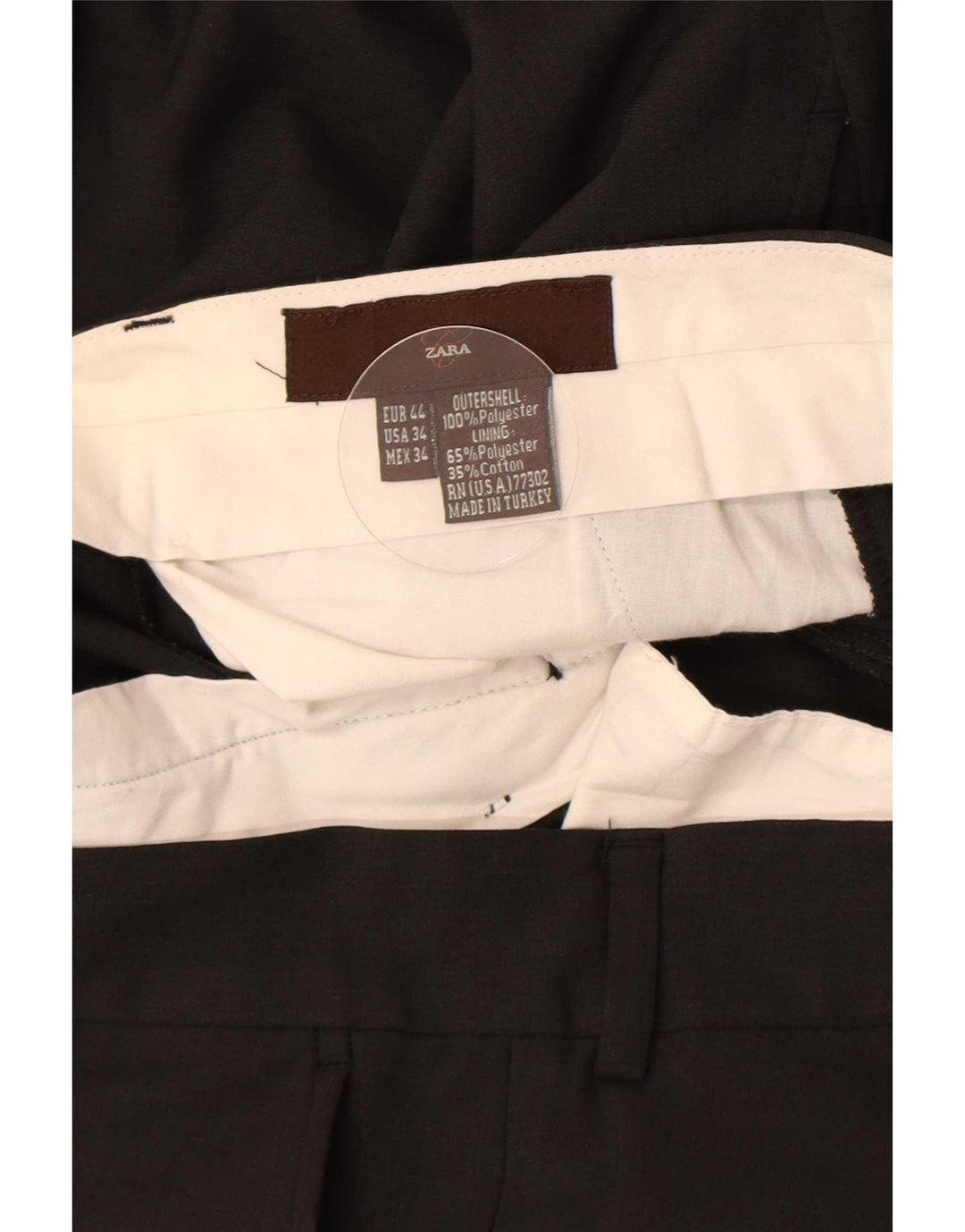 Pantaloni de costum drepți pentru bărbați Zara EU 44 Mari L34 L27 Poliester negru