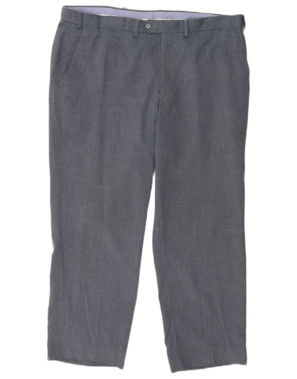 Pantaloni de costum pentru bărbați Marks & Spencer, cu ajustare normală, L40 L29, poliester bleumarin