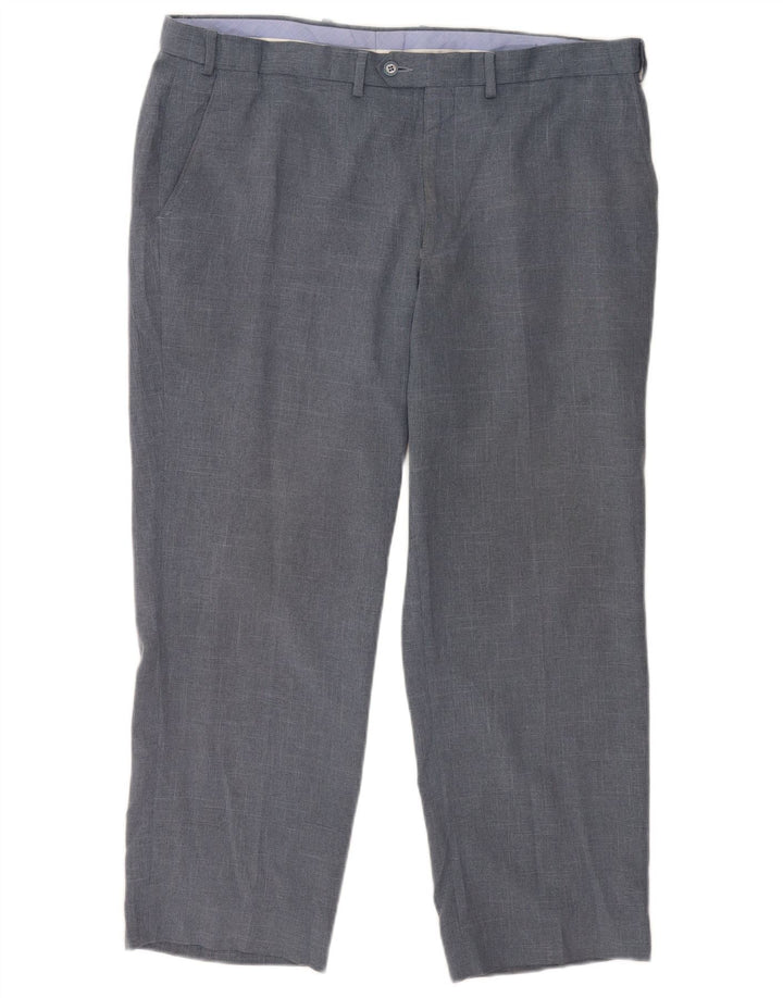 Pantaloni de costum pentru bărbați Marks & Spencer, cu ajustare normală, L40 L29, poliester bleumarin