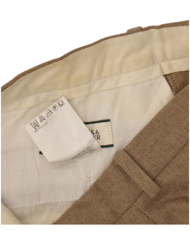 Pantaloni chino drepți pentru bărbați Marks & Spencer W32 L31 poliester bej