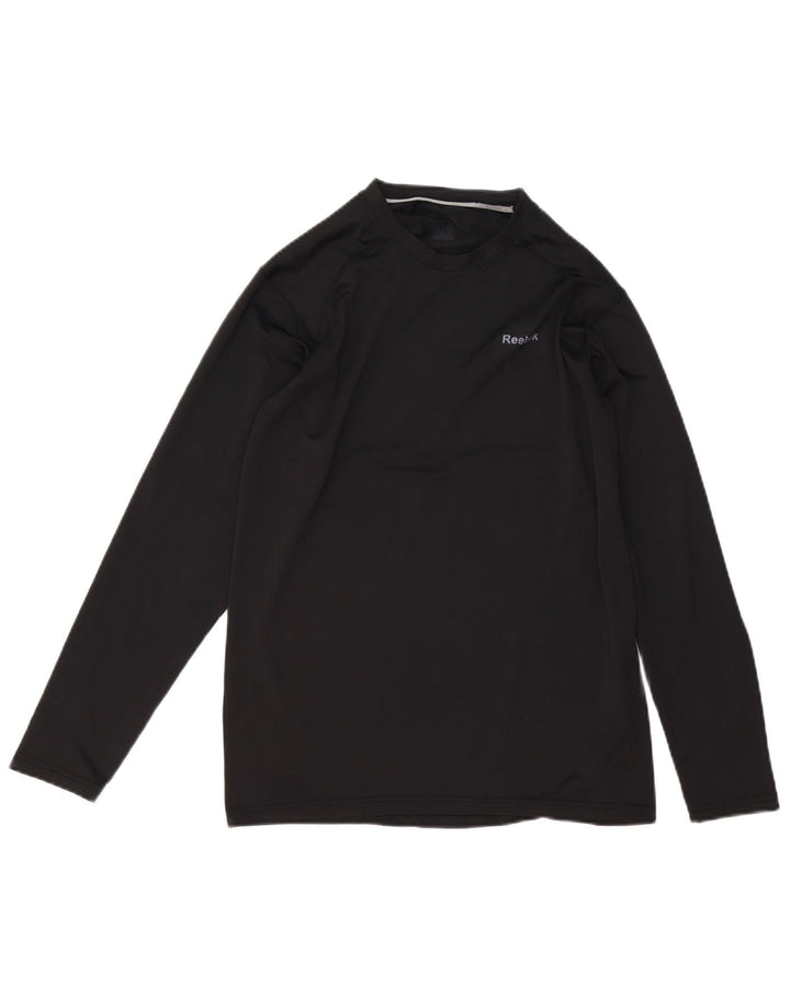 Top pentru bărbați Reebok cu mânecă lungă, poliester negru mic