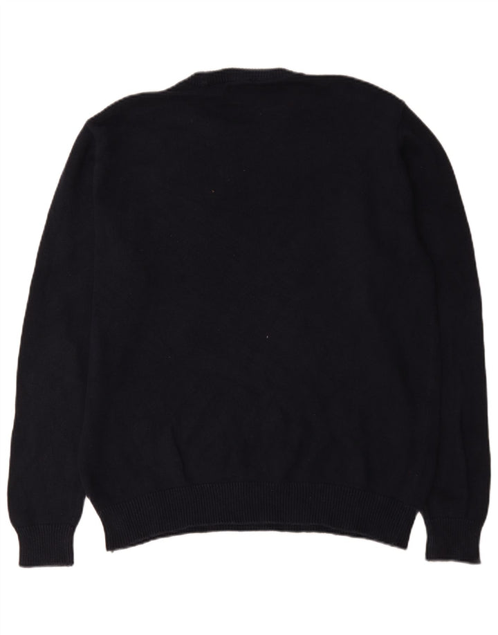 Pulover Chaps pentru bărbați cu gât roșu XL, bumbac negru