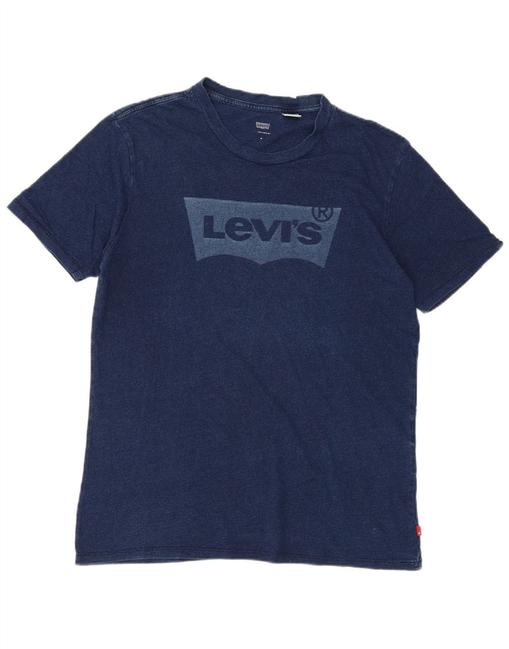 Tricou grafic pentru bărbați Levi's Top mediu din bumbac bleumarin