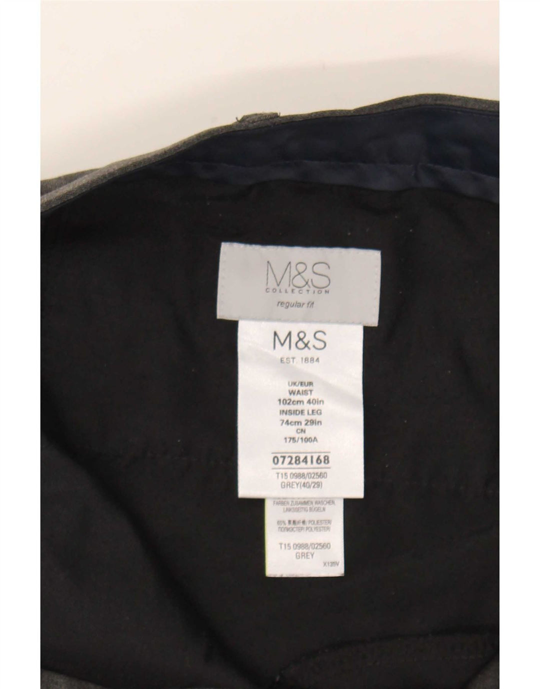 Marks & Spencer Pantaloni drepți pentru bărbați L40 L29 Poliester gri