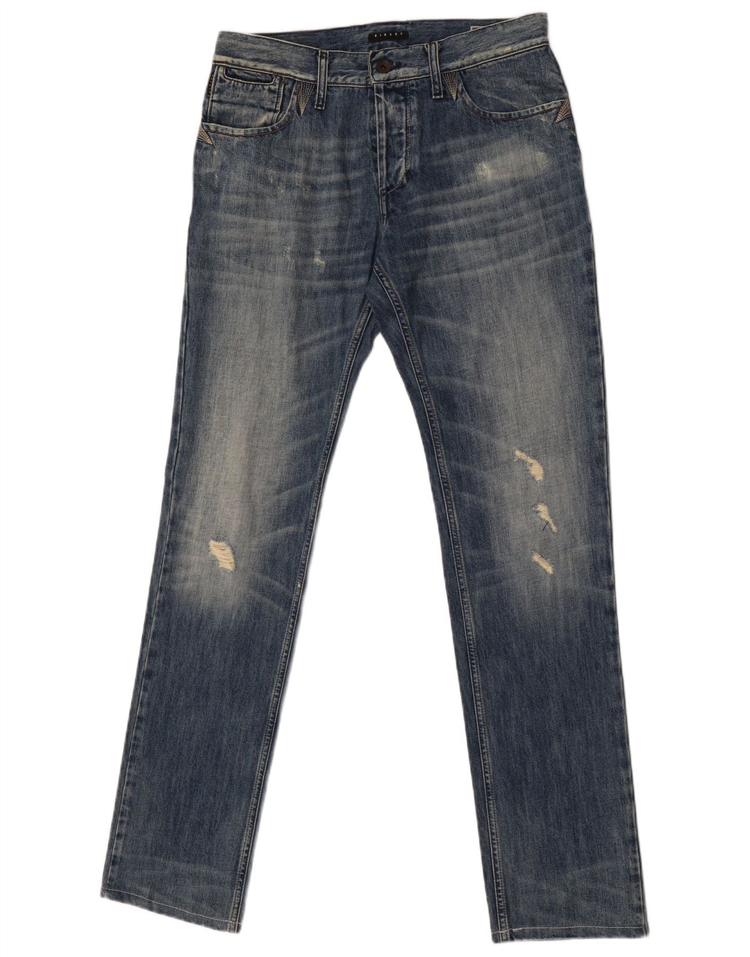 Blugi slim pentru bărbați Sisley Distressed W31 L33 Bumbac albastru