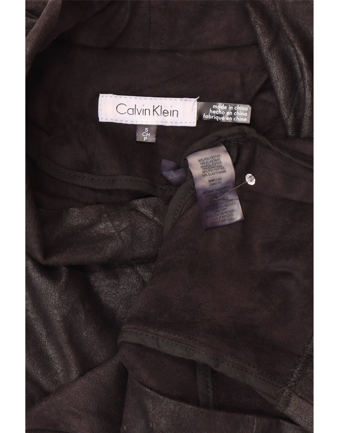 Jachetă bomber din piele artificială Calvin Klein pentru femei UK 10, motociclist mic, negru