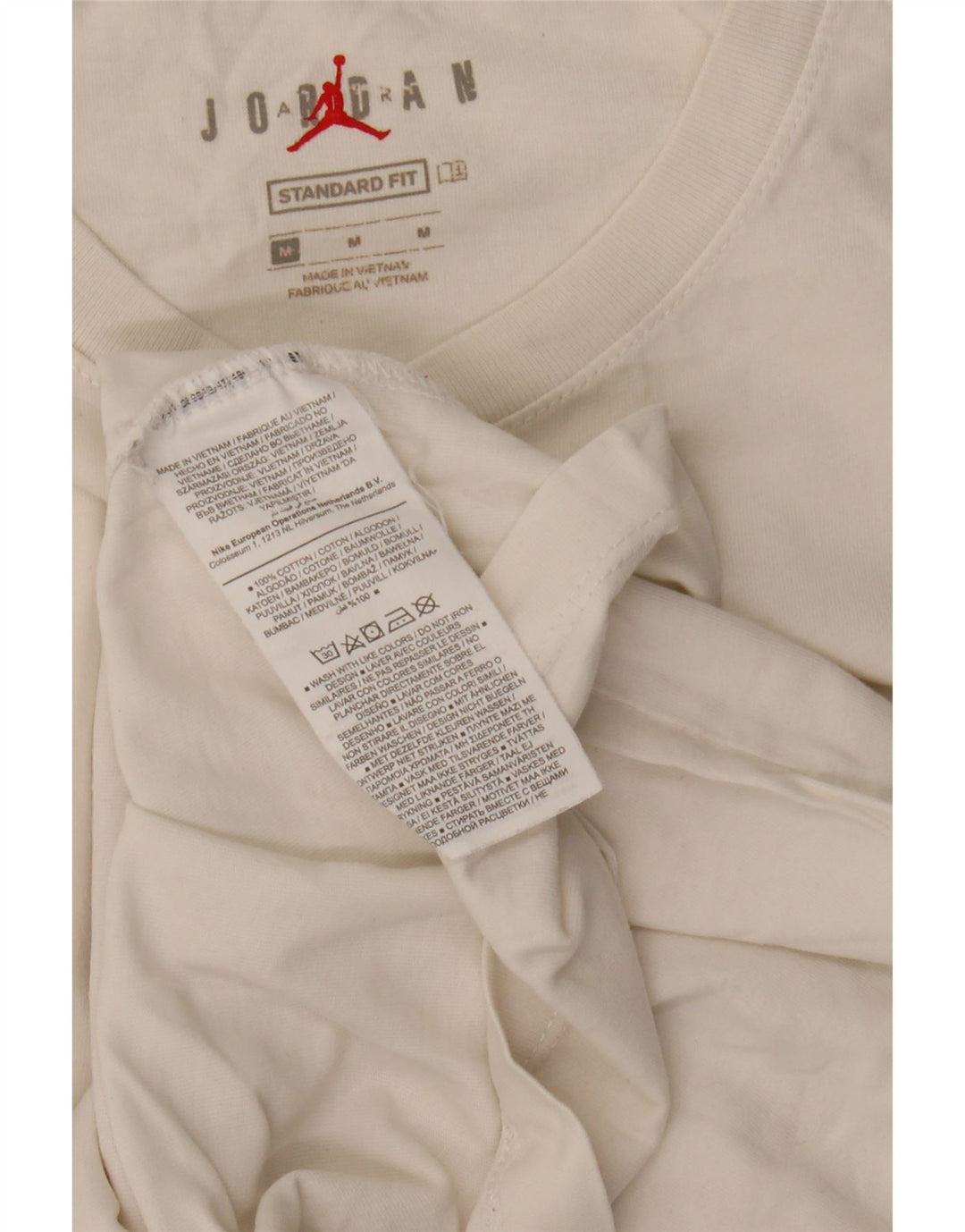 Tricou grafic Jordan pentru bărbați, cu croiala standard, top, mediu, alb, bumbac