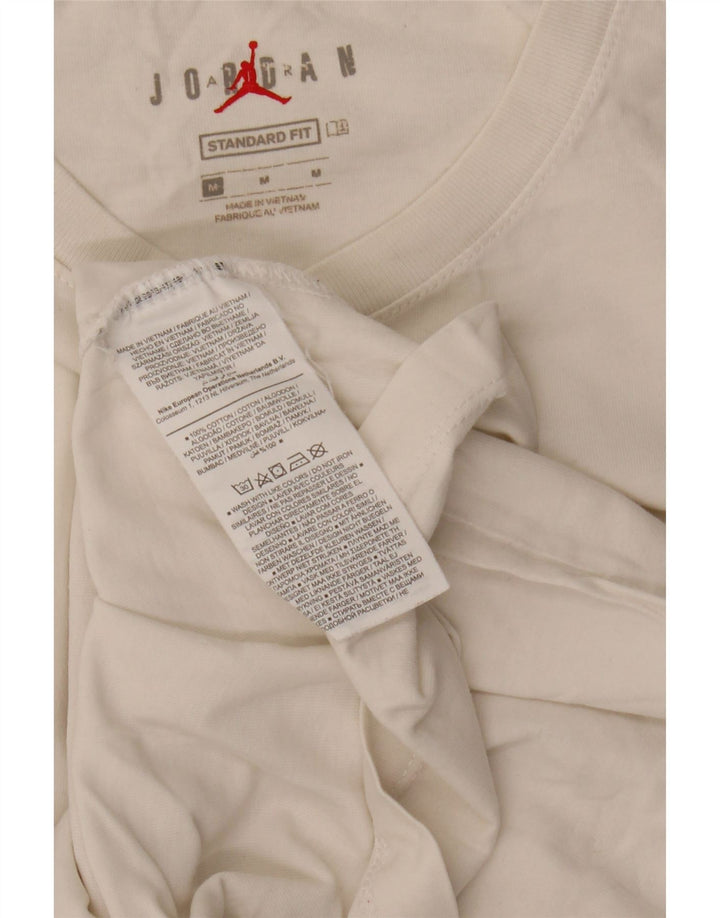 Tricou grafic Jordan pentru bărbați, cu croiala standard, top, mediu, alb, bumbac