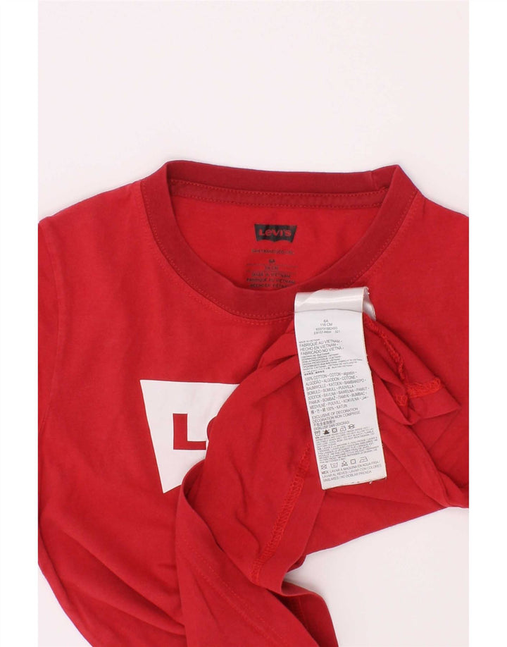 Tricou grafic Levi's pentru baieti Top 5-6 ani bumbac rosu