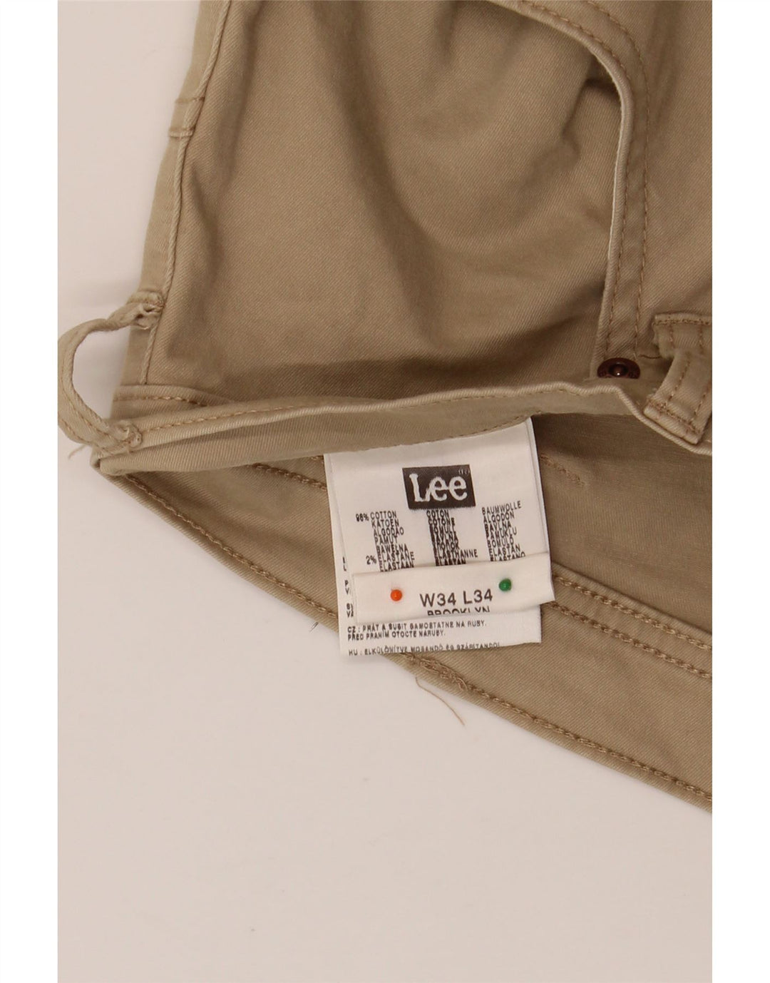 Pantaloni casual drepti pentru bărbați LEE Brooklyn L34 L34 bumbac bej
