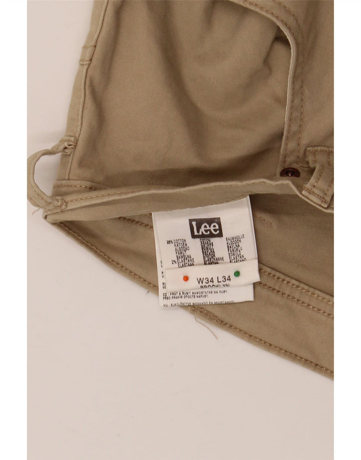 Pantaloni casual drepti pentru bărbați LEE Brooklyn L34 L34 bumbac bej