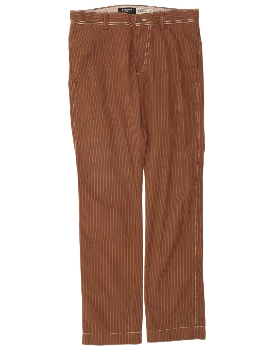 Pantaloni chino pentru bărbați DOCKERS Slim Fit L34 L34 maro cu dungi clasice