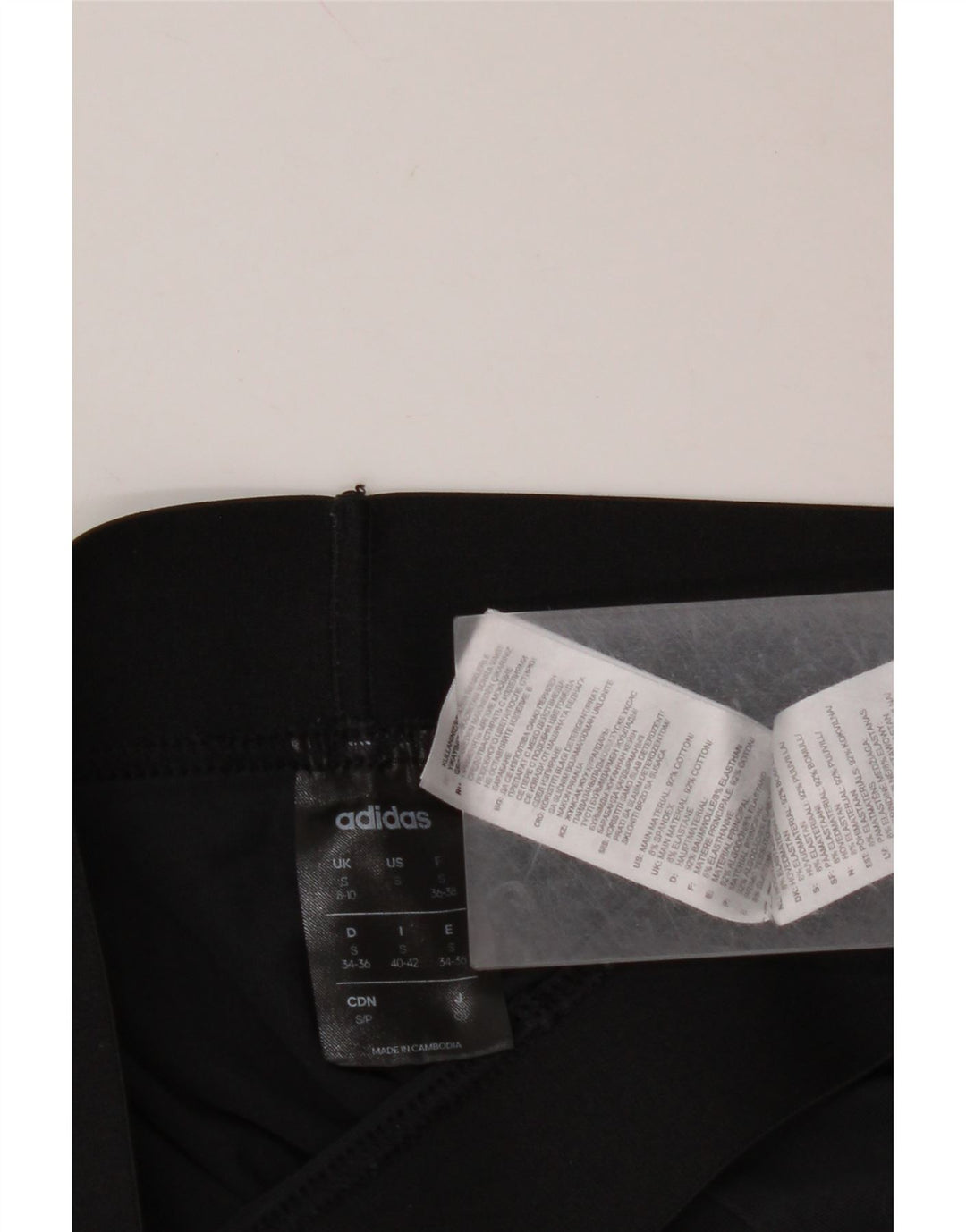 Leggings pentru femei ADIDAS UK 10 mic bumbac negru