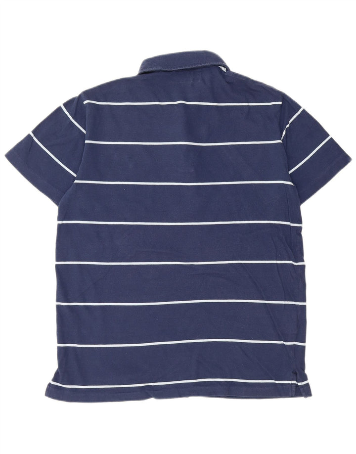 Tricou polo pentru bărbați American Eagle, bumbac cu dungi, albastru bleumarin