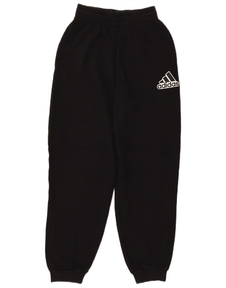 Pantaloni de trening grafic ADIDAS pentru femei Joggeri UK 4/6 XS bumbac negru