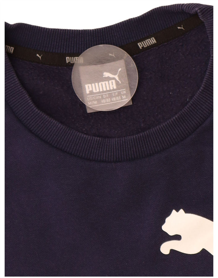 Hanorac grafic pentru bărbați Puma Pulover mediu din bumbac bleumarin