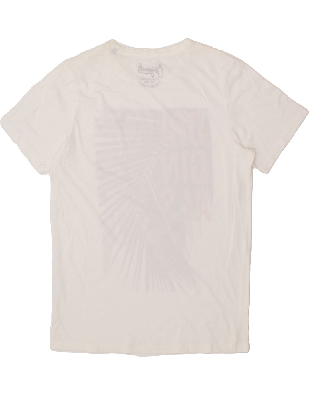 JACK & JONES Mens Graphic T-Shirt Top Large White Vintage Jack & Jones and Second-Hand Jack & Jones from Messina Hembry 