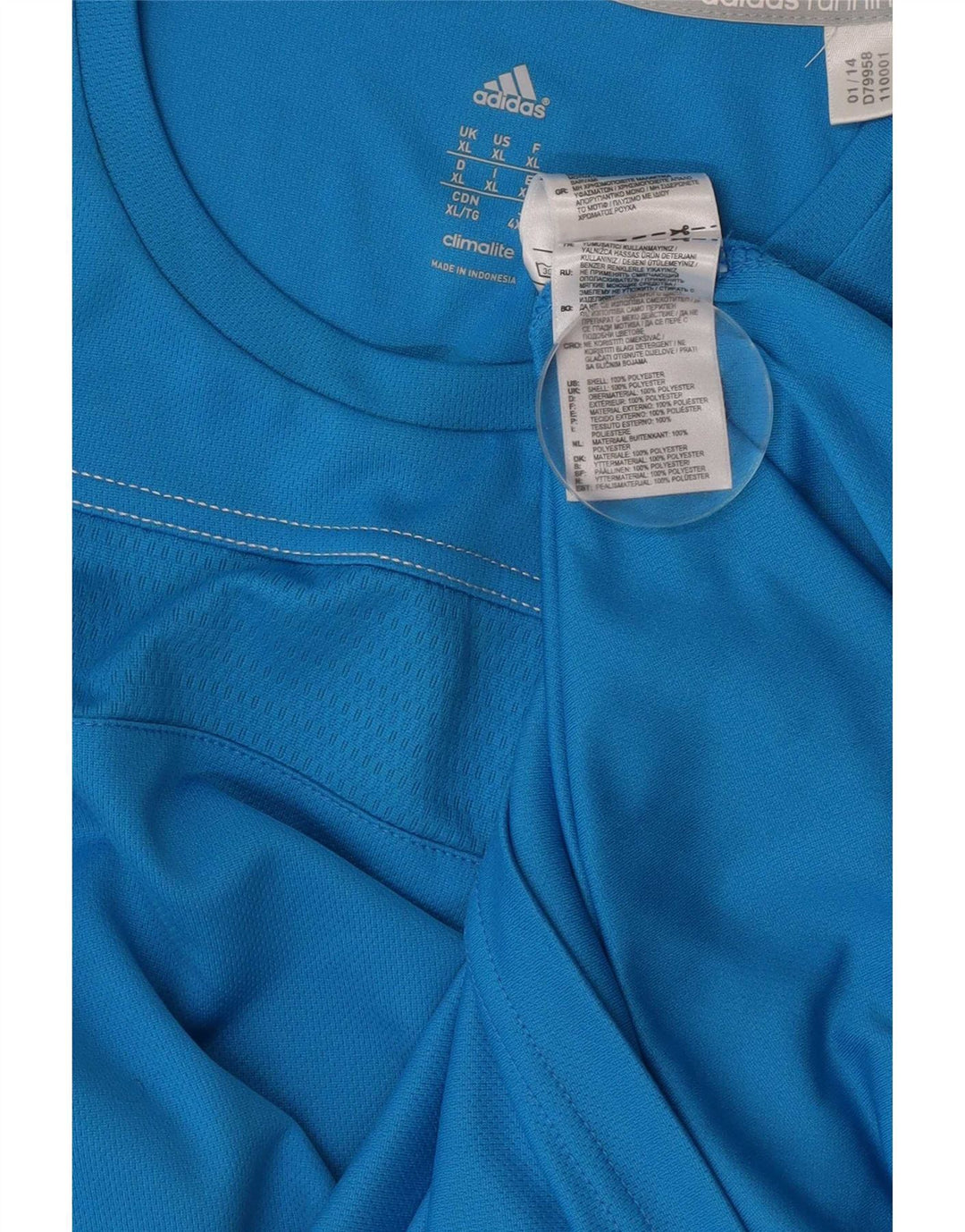 Adidas Climalite Top cu mânecă lungă, XL, poliester, albastru
