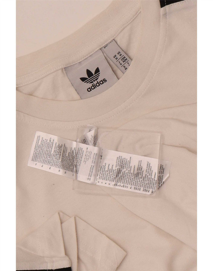 Tricou pentru bărbați Adidas Top Mediu Alb Bumbac