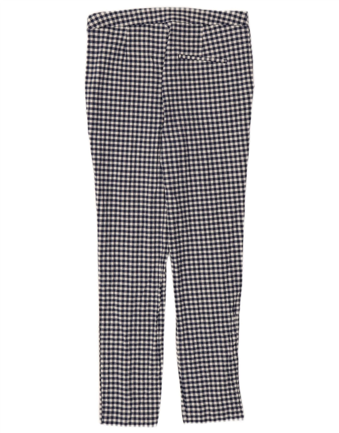 ZARA Womens Slim Chino Trousers Medium W28 L26 Navy Blue Gingham