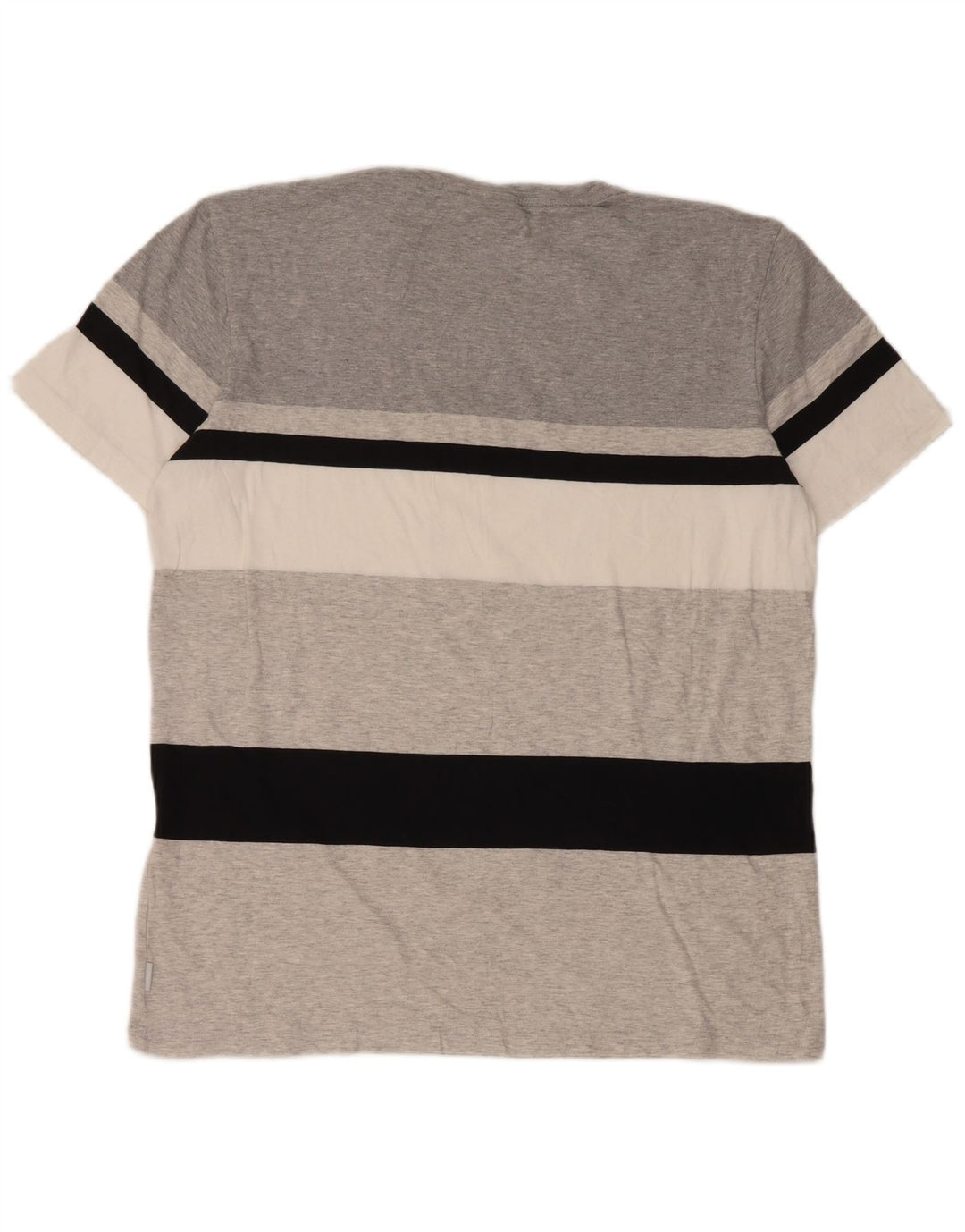 Tricou pentru bărbați Adidas Top mare, gri, cu dungi din bumbac