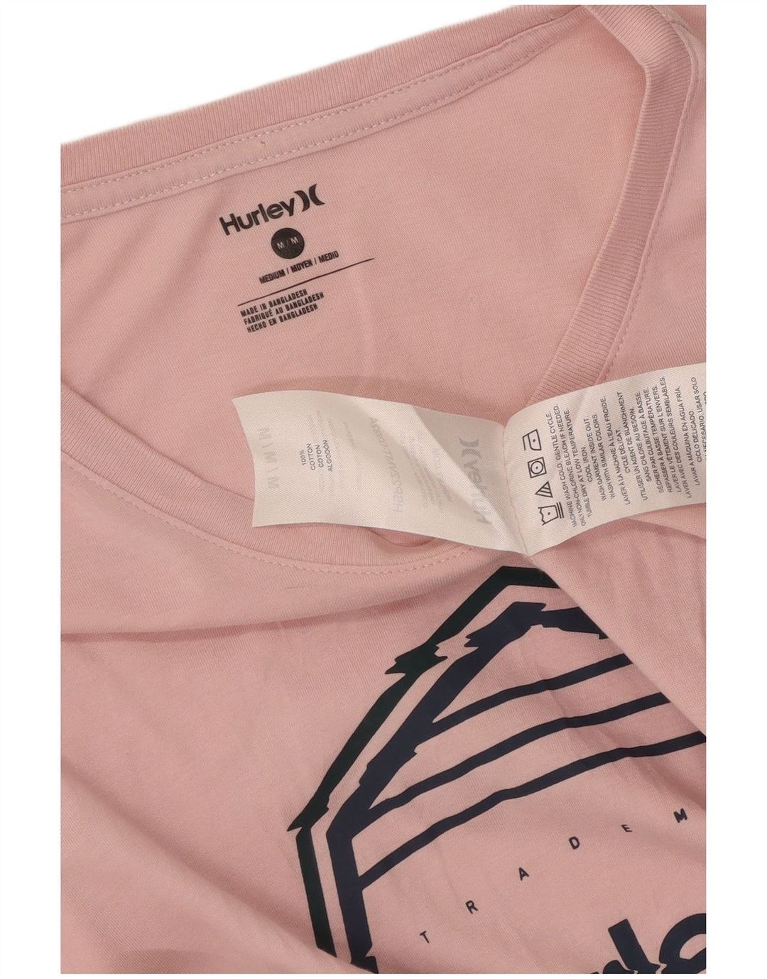 Tricou grafic pentru bărbați Hurley Top din bumbac roz mediu