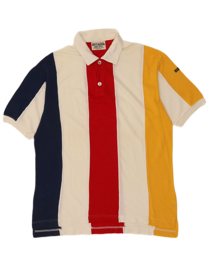 Tricou polo pentru bărbați Sisley, bumbac cu dungi multicolore