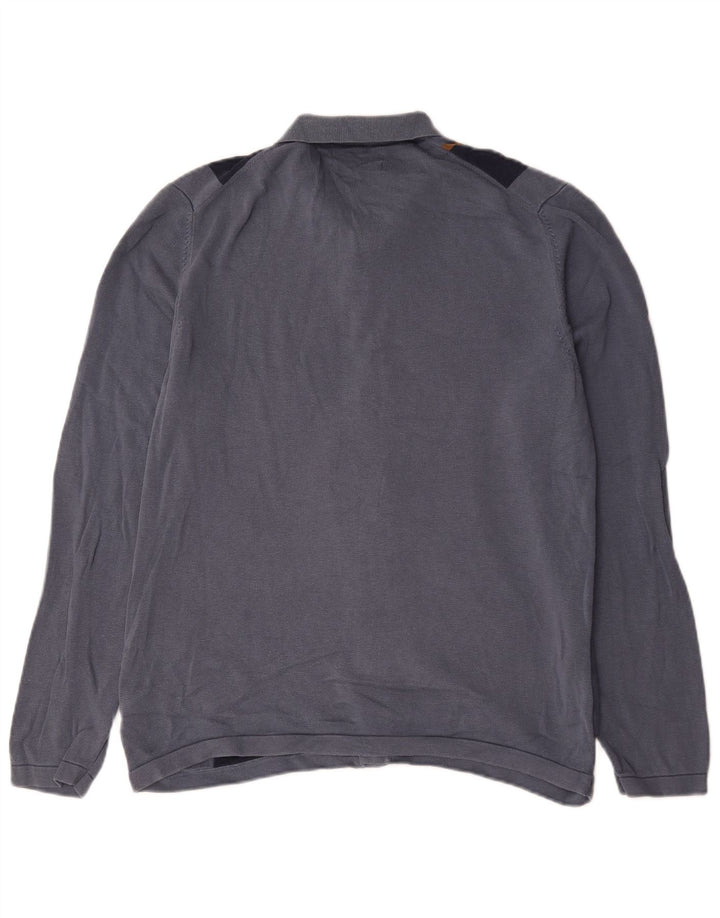 Pulover cardigan pentru bărbați Marks & Spencer, mare, albastru, bumbac cu dungi