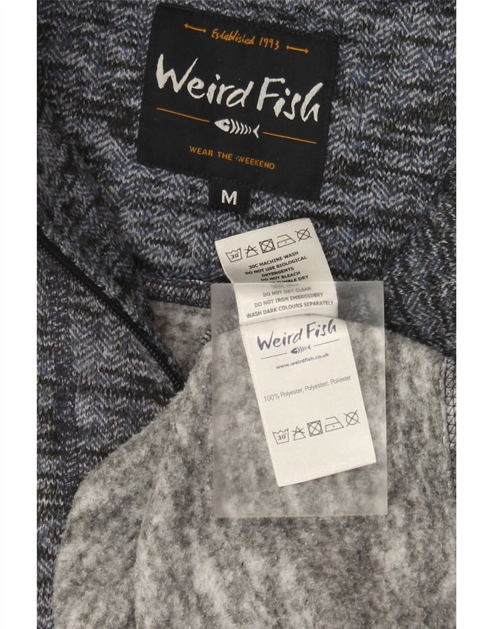 Pulover pentru bărbați Weird Fish, cu fermoar, cu gât, poliester cu pături albastru mediu