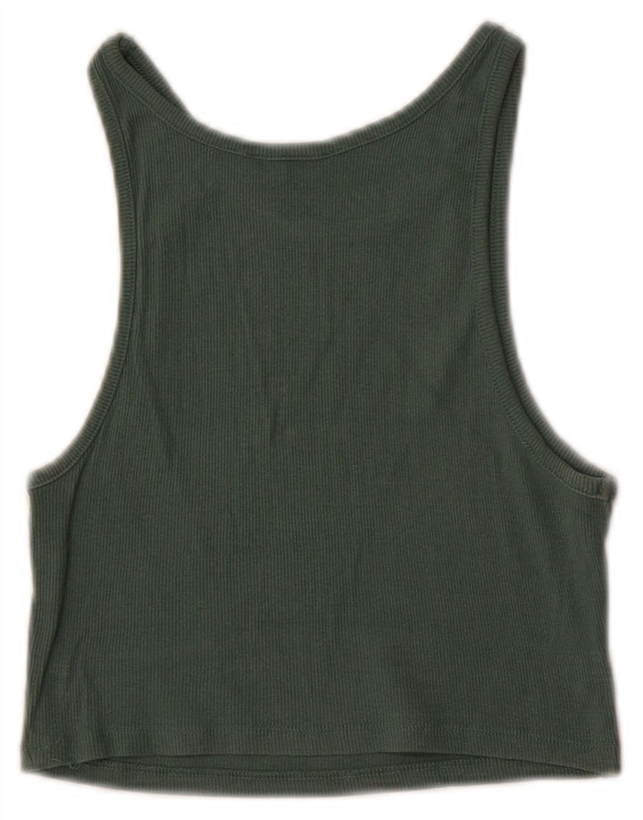 Top cu vestă pentru femei Zara UK 12, bumbac verde mediu