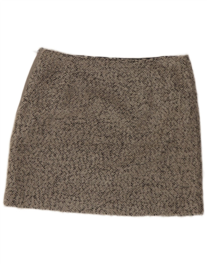 Fustă mini pentru femei Marks & Spencer UK 14 mare W34 poliester cu pete gri