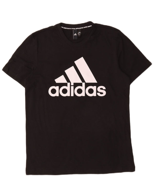Tricou grafic Adidas pentru bărbați Top mediu negru bumbac