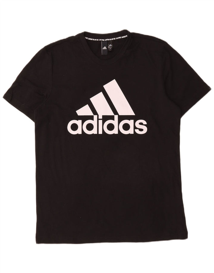 Tricou grafic Adidas pentru bărbați Top mediu negru bumbac