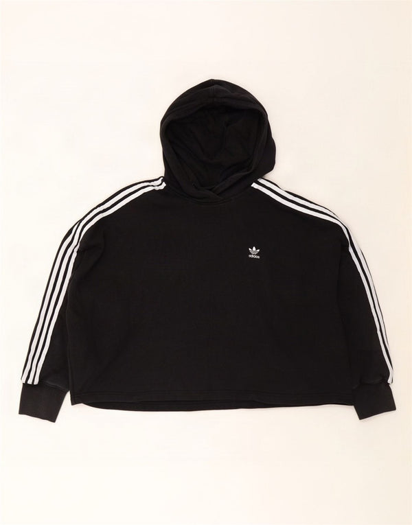 Jumper Adidas Crop Oversized Hoodie pentru femei UK 24/26 2XL Bumbac negru