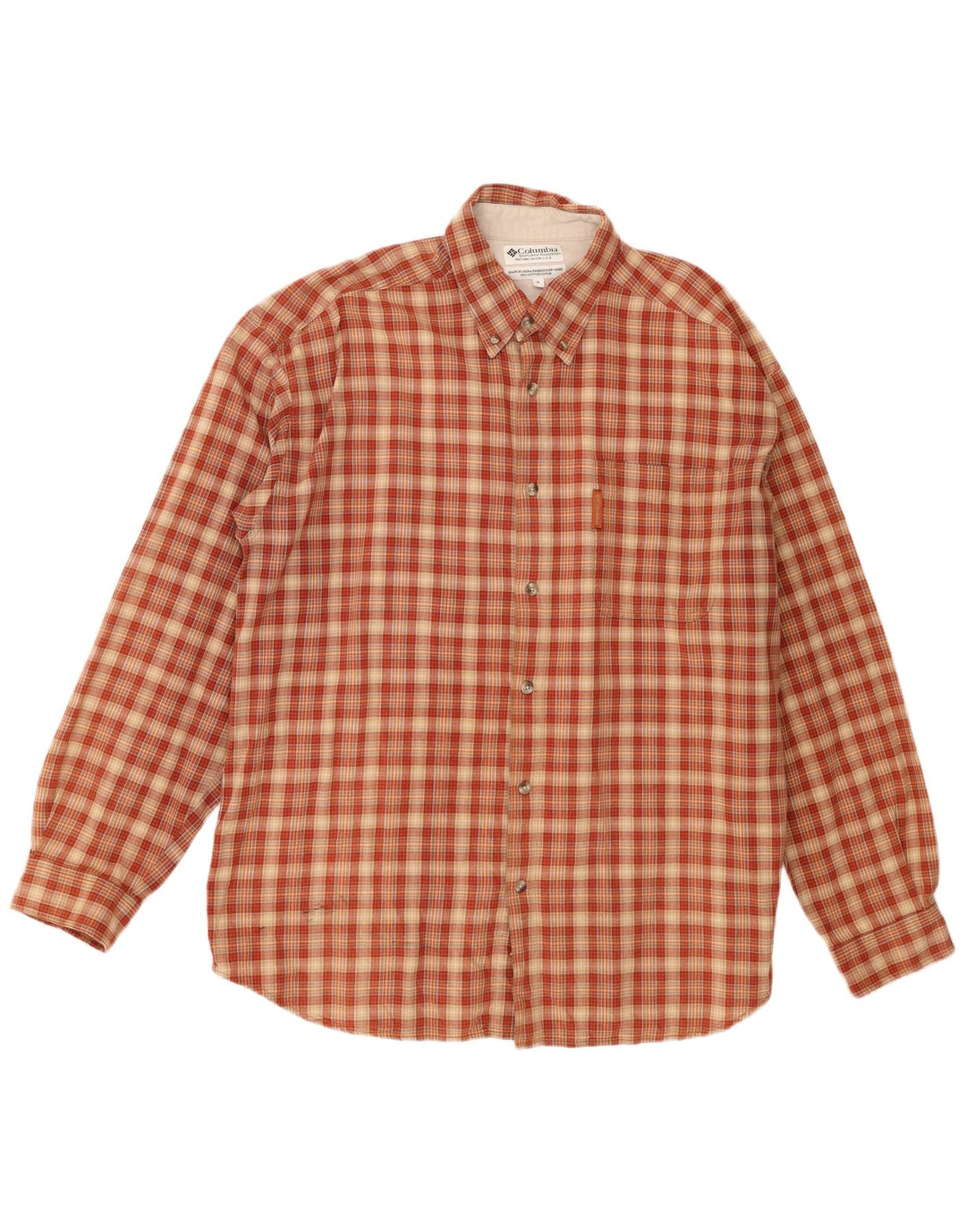 Cămașă Columbia pentru bărbați din flanel XL portocaliu din bumbac