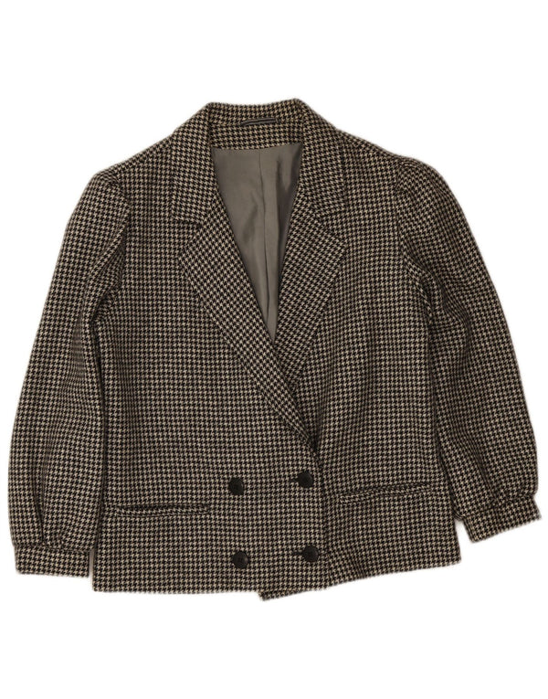 Jachetă vintage pentru femei cu piept dublu IT 46, mare, negru